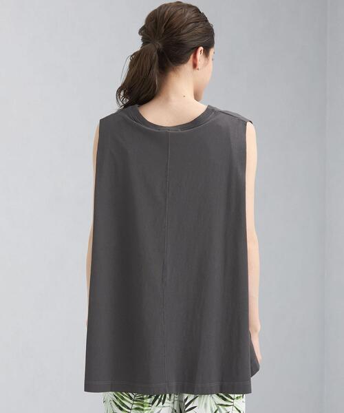 green label relaxing（グリーンレーベルリラクシング）の「CFC VINTAGEライク フレア ノースリーブ カットソー（Tシャツ/カットソー・レディース・ピンク/ダークグレー/ナチュラル・FREE）」の4枚目の写真