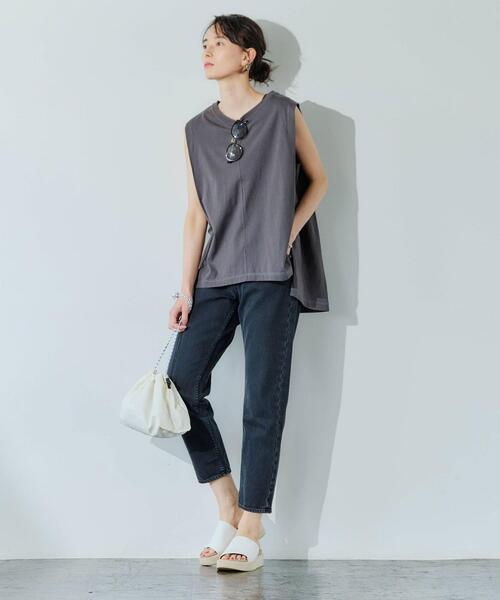 green label relaxing（グリーンレーベルリラクシング）の「CFC VINTAGEライク フレア ノースリーブ カットソー（Tシャツ/カットソー・レディース・ピンク/ダークグレー/ナチュラル・FREE）」の20枚目の写真