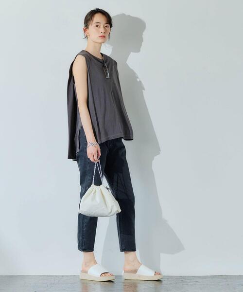 green label relaxing（グリーンレーベルリラクシング）の「CFC VINTAGEライク フレア ノースリーブ カットソー（Tシャツ/カットソー・レディース・ピンク/ダークグレー/ナチュラル・FREE）」の9枚目の写真