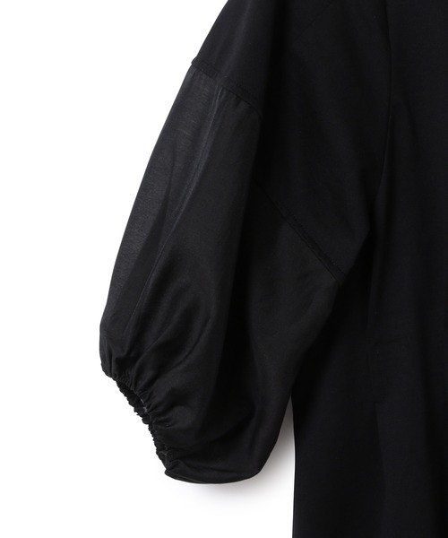 ADAM ET ROPE'（アダムエロペ）の「【WEB限定】ファブリックコンビプルオーバー（Tシャツ/カットソー・レディース・ブラック/ライトグレー/ホワイト・FREE）」の12枚目の写真