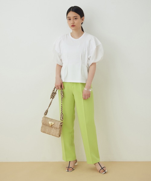 ADAM ET ROPE'（アダムエロペ）の「【WEB限定】ファブリックコンビプルオーバー（Tシャツ/カットソー・レディース・ブラック/ライトグレー/ホワイト・FREE）」の18枚目の写真