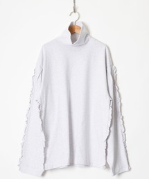 SUPER FINE DRY RUFFLE RUFFLE HIGH-NECK L/S TOPS スーパーファインドライラッフルラッフルハイネックロングスリーブトップス