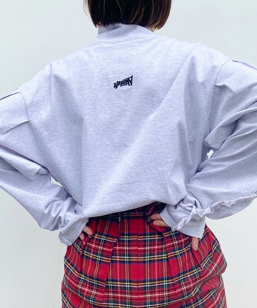 HOLIDAY（ホリデイ）の「SUPER FINE DRY RUFFLE RUFFLE HIGH-NECK L/S TOPS スーパーファインドライラッフルラッフルハイネックロングスリーブトップス（Tシャツ/カットソー・レディース・ブラック/グレー系その他・S/XL）」の4枚目の写真