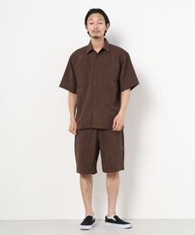 ADMIX/ATELIER SAB MEN | リネン麻調シャンブレー / オーバーサイズ CPOシャツ & ハーフパンツ & 巾着 セットアップ 3点セット(セットアップ)