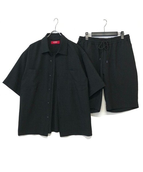 ADMIX/ATELIER SAB MEN（アドミックスアトリエサブメン）の「リネン麻調シャンブレー / オーバーサイズ CPOシャツ ＆ ハーフパンツ ＆ 巾着 セットアップ 3点セット（セットアップ・メンズ・ネイビー/キナリ/ブラック/ダークブラウン・48/50/52）」の20枚目の写真