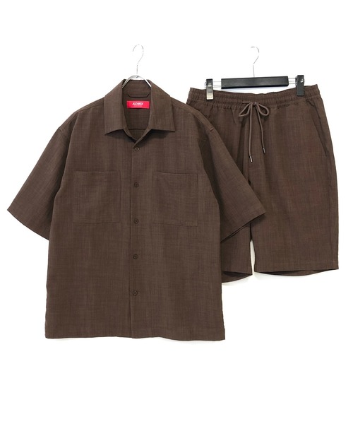 ADMIX/ATELIER SAB MEN（アドミックスアトリエサブメン）の「リネン麻調シャンブレー / オーバーサイズ CPOシャツ ＆ ハーフパンツ ＆ 巾着 セットアップ 3点セット（セットアップ・メンズ・ネイビー/キナリ/ブラック/ダークブラウン・48/50/52）」の21枚目の写真