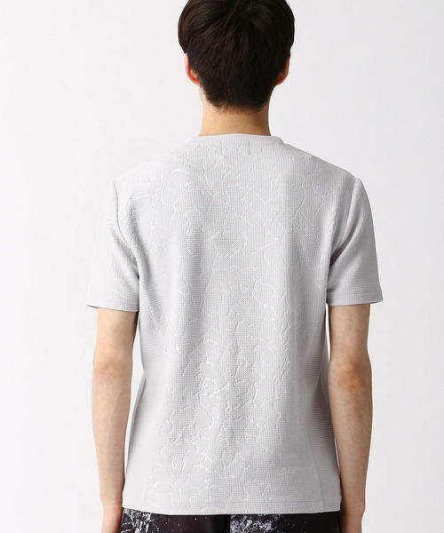 NICOLE CLUB FOR MEN（ニコルクラブフォーメン）の「ブリスタージャカード柄VネックTシャツ（Tシャツ/カットソー・メンズ・ブラック/ホワイト/ライトグレー/ラベンダー・MEDIUM/X-LARGE/LARGE）」の5枚目の写真