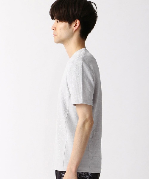 NICOLE CLUB FOR MEN（ニコルクラブフォーメン）の「ブリスタージャカード柄VネックTシャツ（Tシャツ/カットソー・メンズ・ブラック/ホワイト/ライトグレー/ラベンダー・MEDIUM/X-LARGE/LARGE）」の16枚目の写真