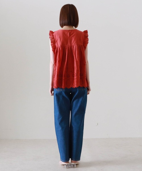 Cheek（チーク）の「ピンタックノースリーブブラウス（シャツ/ブラウス・レディース・ブラック/レッド/オフホワイト・MEDIUM）」の9枚目の写真