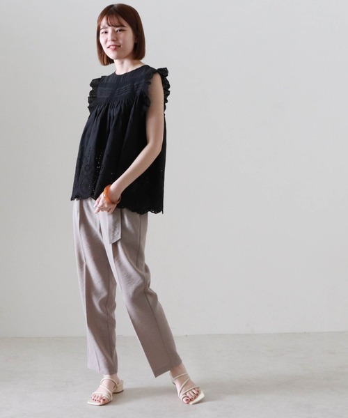 Cheek（チーク）の「ピンタックノースリーブブラウス（シャツ/ブラウス・レディース・ブラック/レッド/オフホワイト・MEDIUM）」の7枚目の写真