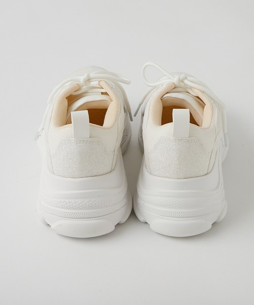 one after another NICE CLAUP（ワンアフターアナザーナイスクラップ）の「グリッター厚底スニーカー（スニーカー・レディース・ピンク系その他・LL/S/M/L）」の8枚目の写真