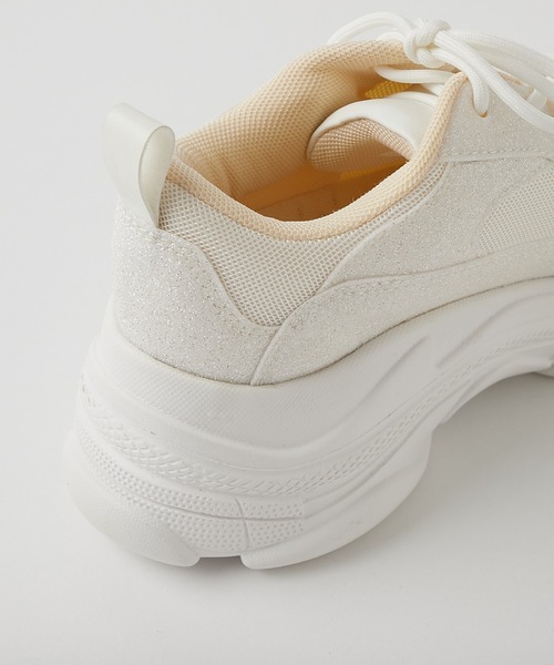 one after another NICE CLAUP（ワンアフターアナザーナイスクラップ）の「グリッター厚底スニーカー（スニーカー・レディース・ピンク系その他・LL/S/M/L）」の9枚目の写真