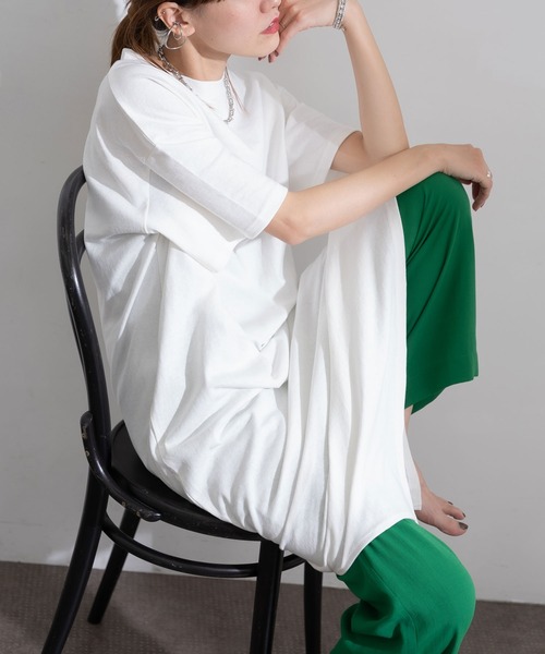 bohmal（ボマール）の「Tシャツチュニックワンピース（ワンピース・レディース・ホワイト/ブラック/マスタード/ベビーピンク・FREE）」の17枚目の写真