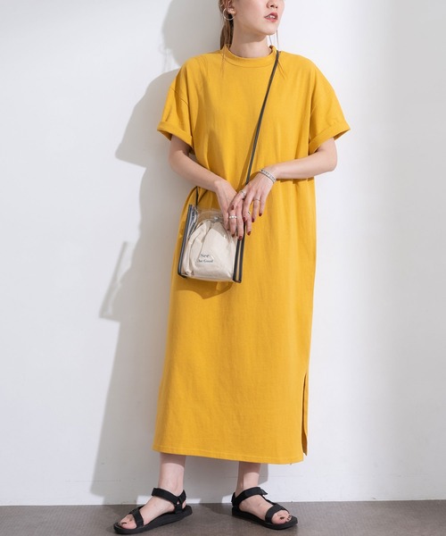 bohmal（ボマール）の「Tシャツチュニックワンピース（ワンピース・レディース・ホワイト/ブラック/マスタード/ベビーピンク・FREE）」の13枚目の写真