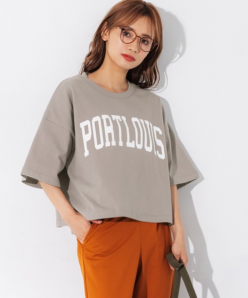 coca（coca）（コカ）の「ヘビーウェイトクロップドカレッジTee（Tシャツ/カットソー・レディース・ホワイト/ブラック/ネイビー/グレー系その他・M/L）」の4枚目の写真