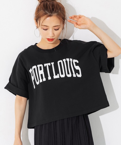 coca（coca）（コカ）の「ヘビーウェイトクロップドカレッジTee（Tシャツ/カットソー・レディース・ホワイト/ブラック/ネイビー/グレー系その他・M/L）」の3枚目の写真