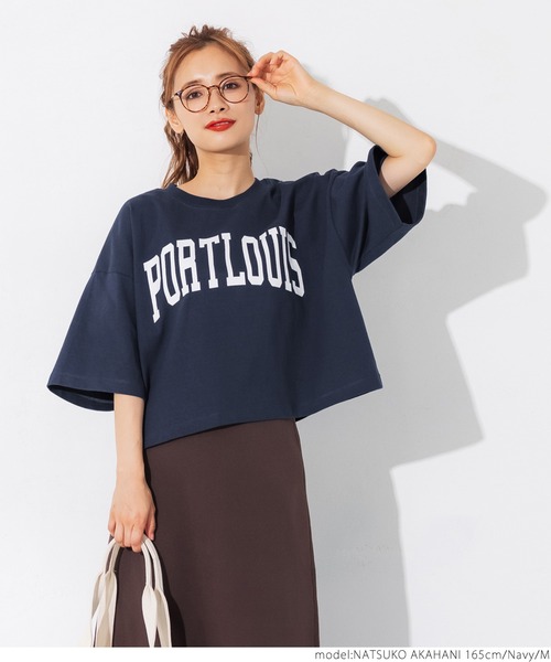 coca（coca）（コカ）の「ヘビーウェイトクロップドカレッジTee（Tシャツ/カットソー・レディース・ホワイト/ブラック/ネイビー/グレー系その他・M/L）」の5枚目の写真