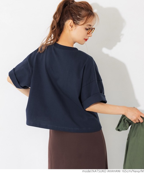 coca（coca）（コカ）の「ヘビーウェイトクロップドカレッジTee（Tシャツ/カットソー・レディース・ホワイト/ブラック/ネイビー/グレー系その他・M/L）」の7枚目の写真