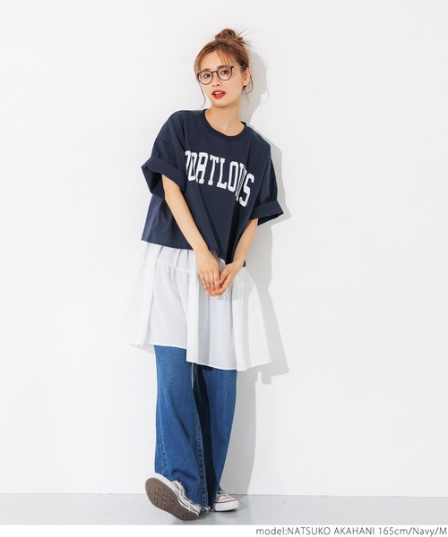 coca（coca）（コカ）の「ヘビーウェイトクロップドカレッジTee（Tシャツ/カットソー・レディース・ホワイト/ブラック/ネイビー/グレー系その他・M/L）」の8枚目の写真