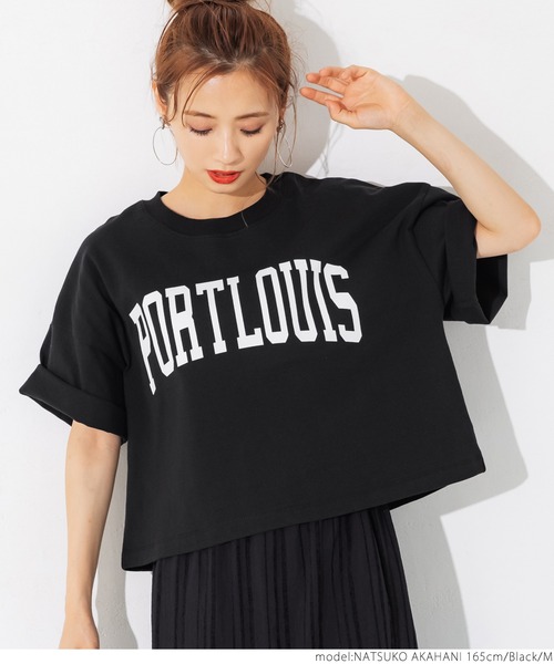 coca（coca）（コカ）の「ヘビーウェイトクロップドカレッジTee（Tシャツ/カットソー・レディース・ホワイト/ブラック/ネイビー/グレー系その他・M/L）」の13枚目の写真