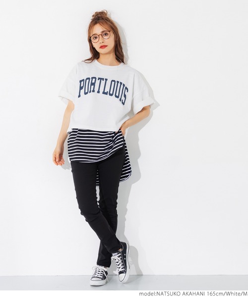 coca（coca）（コカ）の「ヘビーウェイトクロップドカレッジTee（Tシャツ/カットソー・レディース・ホワイト/ブラック/ネイビー/グレー系その他・M/L）」の16枚目の写真