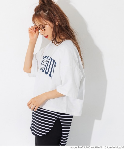 coca（coca）（コカ）の「ヘビーウェイトクロップドカレッジTee（Tシャツ/カットソー・レディース・ホワイト/ブラック/ネイビー/グレー系その他・M/L）」の17枚目の写真