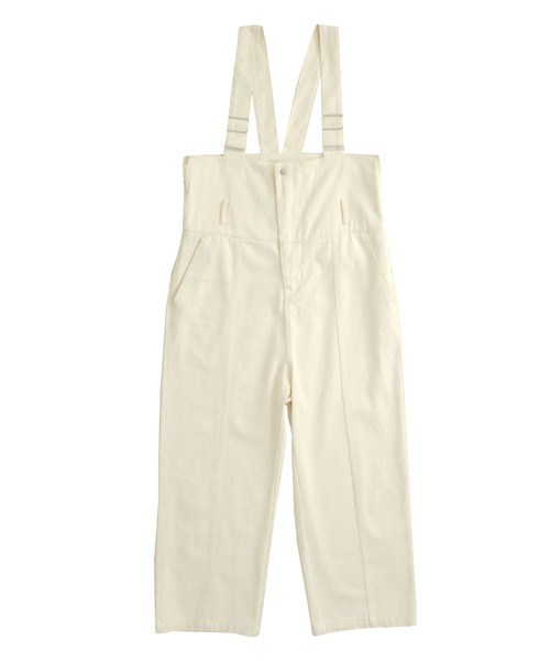 ＡＮＤＪ（アンドジェイ）の「デニムハイウエストサロペット（サロペット/オーバーオール・レディース・オフホワイト/ベージュ/ブルー・M）」の20枚目の写真