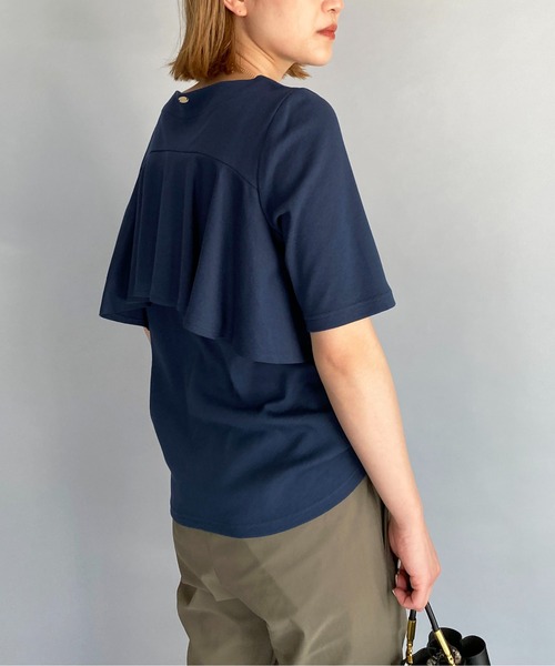 PICCIN（ピッチン）の「バックペプラムカットソー（Tシャツ/カットソー・レディース・グレー/ネイビー/ベージュ・M）」の3枚目の写真