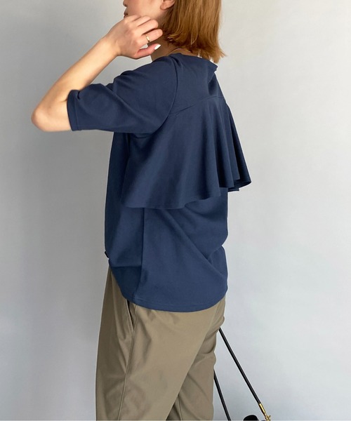 PICCIN（ピッチン）の「バックペプラムカットソー（Tシャツ/カットソー・レディース・グレー/ネイビー/ベージュ・M）」の17枚目の写真