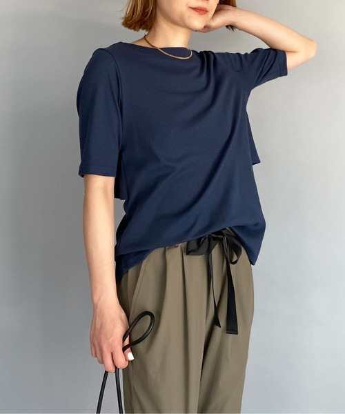PICCIN（ピッチン）の「バックペプラムカットソー（Tシャツ/カットソー・レディース・グレー/ネイビー/ベージュ・M）」の9枚目の写真