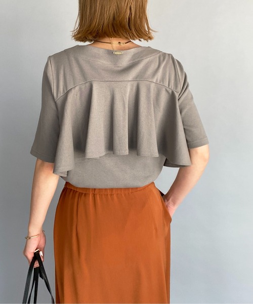 PICCIN（ピッチン）の「バックペプラムカットソー（Tシャツ/カットソー・レディース・グレー/ネイビー/ベージュ・M）」の4枚目の写真