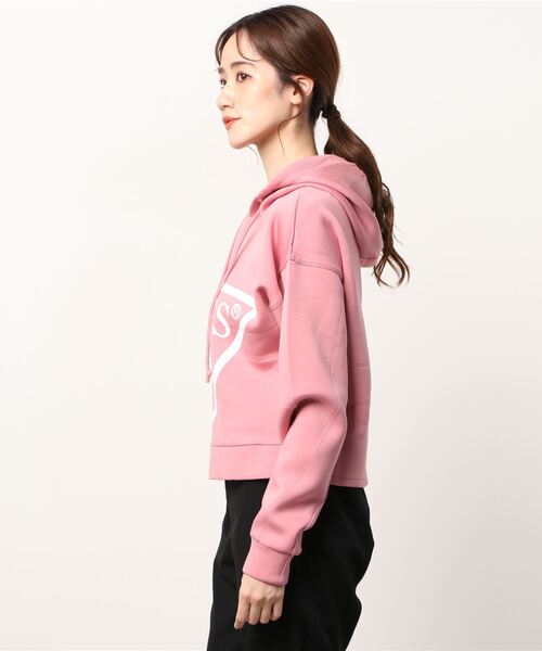 Guess（ゲス）の「Eco Triangle Logo Hooded Parka（パーカー・レディース・ライトブルー/ベージュ/オフホワイト/ピンク/ブラック・SMALL/MEDIUM/LARGE/X-SMALL）」の12枚目の写真