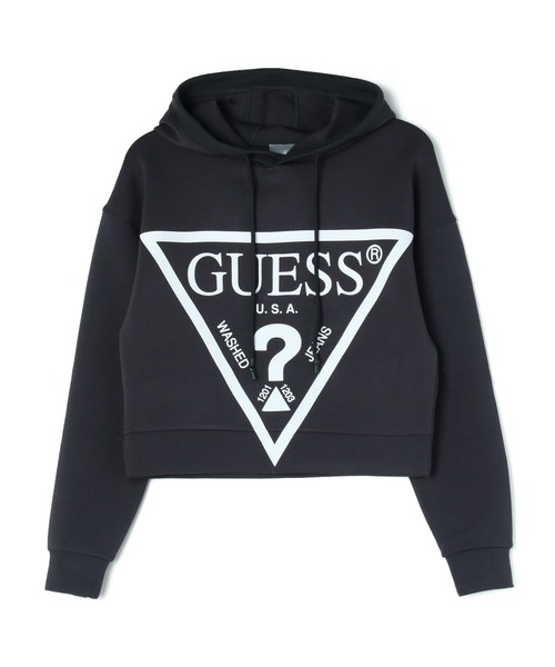 Guess（ゲス）の「Eco Triangle Logo Hooded Parka（パーカー・レディース・ライトブルー/ベージュ/オフホワイト/ピンク/ブラック・SMALL/MEDIUM/LARGE/X-SMALL）」の8枚目の写真