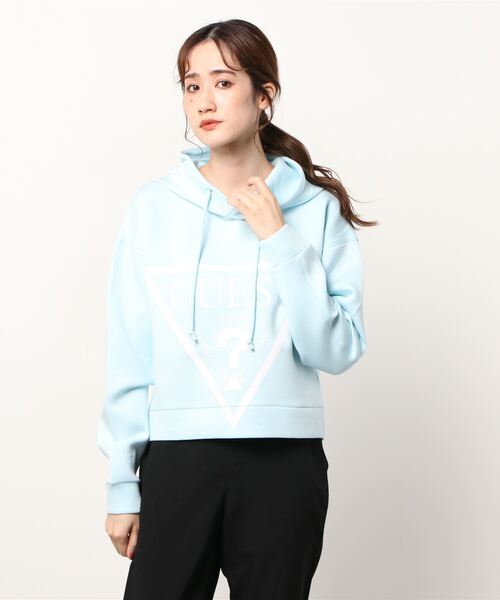 Guess（ゲス）の「Eco Triangle Logo Hooded Parka（パーカー・レディース・ライトブルー/ベージュ/オフホワイト/ピンク/ブラック・SMALL/MEDIUM/LARGE/X-SMALL）」の10枚目の写真