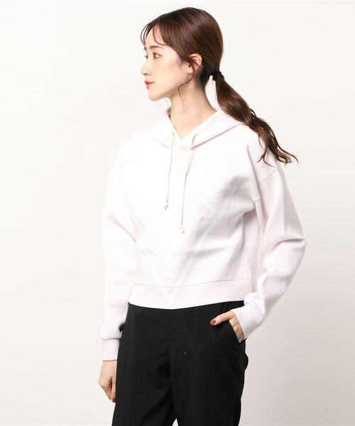 Guess（ゲス）の「Eco Triangle Logo Hooded Parka（パーカー・レディース・ライトブルー/ベージュ/オフホワイト/ピンク/ブラック・SMALL/MEDIUM/LARGE/X-SMALL）」の11枚目の写真