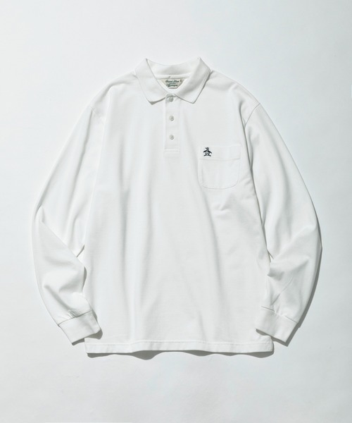 Munsingwear Grand-Slam（マンシングウェア　グランドスラム）の「60年代アクションフリーガセット付き長袖ポロシャツ（ポロシャツ・メンズ・ホワイト/グレー/ブラウン/ネイビー・S/M/L/XL）」の2枚目の写真