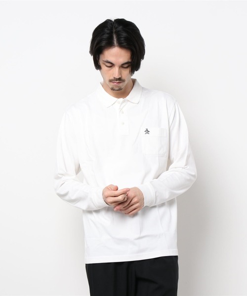 Munsingwear Grand-Slam（マンシングウェア　グランドスラム）の「60年代アクションフリーガセット付き長袖ポロシャツ（ポロシャツ・メンズ・ホワイト/グレー/ブラウン/ネイビー・S/M/L/XL）」の9枚目の写真