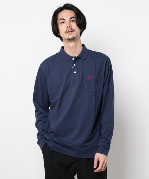 Munsingwear Grand-Slam（マンシングウェア　グランドスラム）の「60年代アクションフリーガセット付き長袖ポロシャツ（ポロシャツ・メンズ・ホワイト/グレー/ブラウン/ネイビー・S/M/L/XL）」の6枚目の写真
