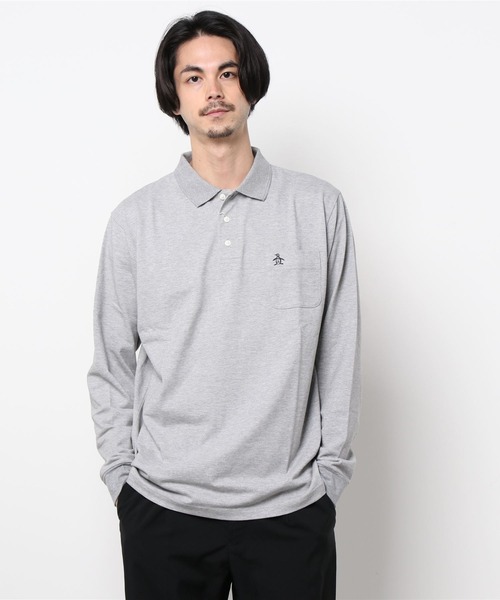 Munsingwear Grand-Slam（マンシングウェア　グランドスラム）の「60年代アクションフリーガセット付き長袖ポロシャツ（ポロシャツ・メンズ・ホワイト/グレー/ブラウン/ネイビー・S/M/L/XL）」の10枚目の写真