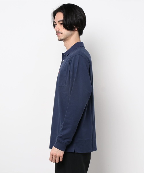 Munsingwear Grand-Slam（マンシングウェア　グランドスラム）の「60年代アクションフリーガセット付き長袖ポロシャツ（ポロシャツ・メンズ・ホワイト/グレー/ブラウン/ネイビー・S/M/L/XL）」の7枚目の写真