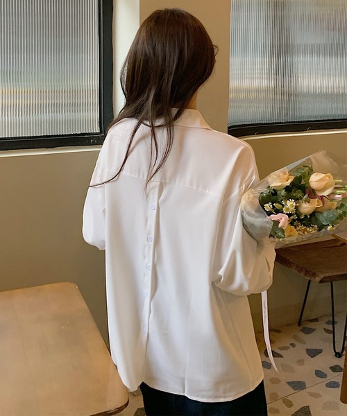 LOPASS(ロパス)の「長袖シャツ(シャツ/ブラウス・レディース・ホワイト・S/M/L)」の10枚目の写真