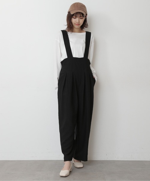 FREE'S MART（フリーズマート）の「◆ワイドストラップサロペット（サロペット/オーバーオール・レディース・ブラック/ブラウン/ピンク・FREE）」の6枚目の写真