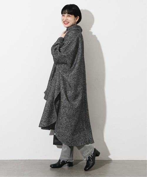 最終価格ジャーナルスタンダードシルク混ヘリンボンデザインワイドコート