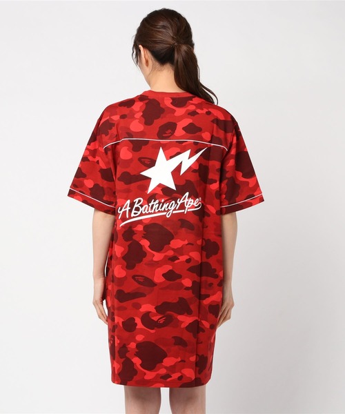 A BATHING APE（アベイシングエイプ）の「COLOR CAMO TEE ONEPIECE L（ワンピース・レディース・ネイビー/レッド・SMALL/X-SMALL）」の5枚目の写真