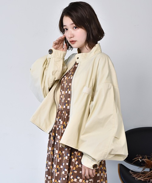 RETRO GIRL（レトロガール）の「ショートミリタリーBZ（ミリタリージャケット・レディース・ブラウン/グリーン/アイボリー・FREE）」の17枚目の写真