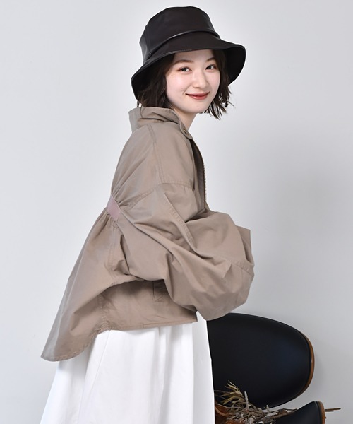 RETRO GIRL（レトロガール）の「ショートミリタリーBZ（ミリタリージャケット・レディース・ブラウン/グリーン/アイボリー・FREE）」の11枚目の写真