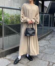 SETUP7（セットアップセブン）の「【SETUP7】ラウンドネック3WAYルーズワンピース きれいめ　ロング丈（ワンピース・ベージュ系）」