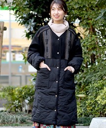 チチカカ | キルトコンビチマヨ刺繍コート(ノーカラーコート)