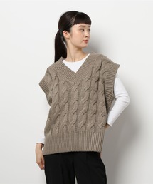 DURAS | ケーブル編みニットベスト(ニット/セーター)