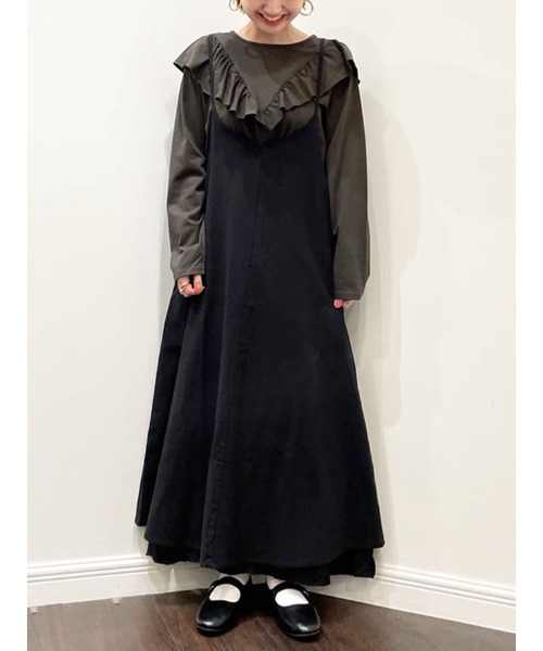 Lugnoncure(ルノンキュール)の「リバーシブルキャミソールワンピース(ワンピース・レディース・ブラック/グリーン/ボルドー・フリ-)」の1枚目の写真